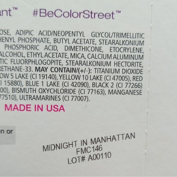 NWT color street nail wraps manicure midnight in manhattan solid black goth d - Picture 4 of 6